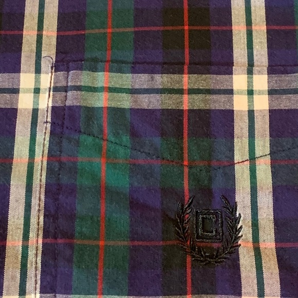 Chaps Men’s XXL Navy/Green Plaid Long Sleeve Shirt - Picture 3 of 6